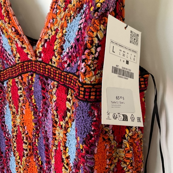 Gorgeous multicoloured crochet dress from Zara with fringe - Picture 10 of 16